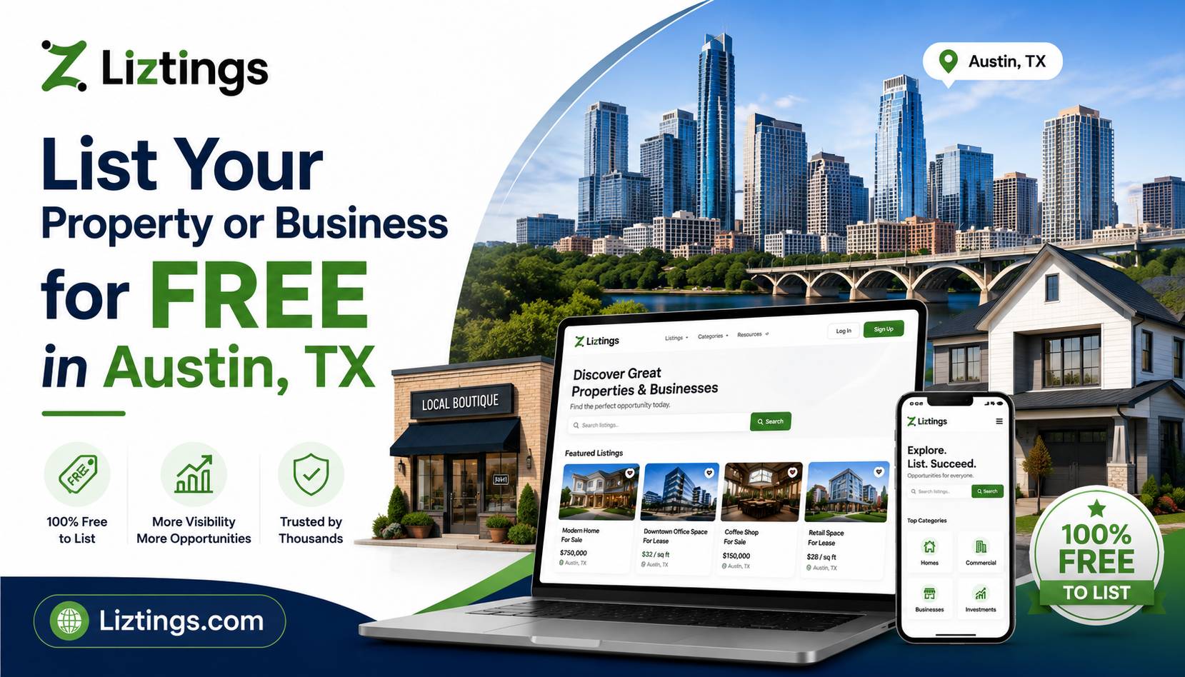 How to List Your Property or Business for Free in Austin, TX